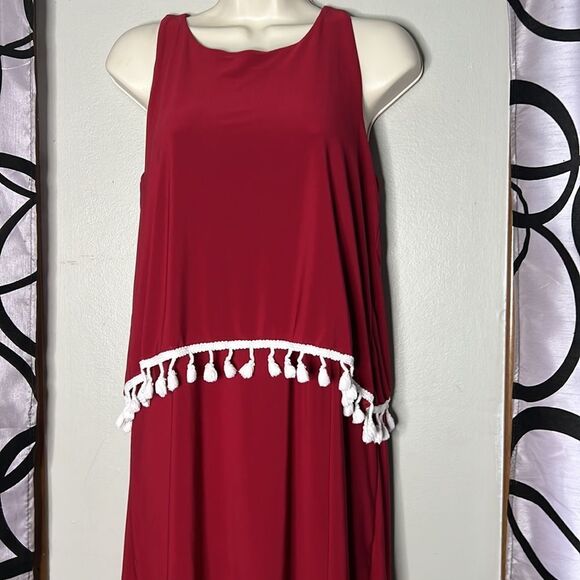 IMPRESSIONS FOR THE FRILL OF IT DRESS IN BURGUNDY - Picture 6 of 12